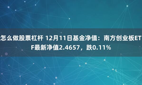 怎么做股票杠杆 12月11日基金净值：南方创业板ETF最新净值2.4657，跌0.11%